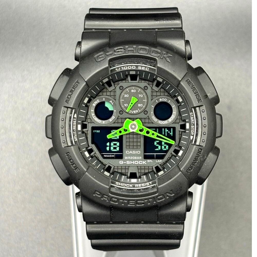 Casio G-Shock GA-100C-1A3 Black Green Analog Digital 200M 51mm Men's Watch NIB